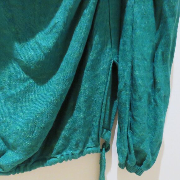 FREE PEOPLE Optimistic Linen Blend Hoodie Sweater in Kelly Green Casual Comfy - Picture 12 of 14